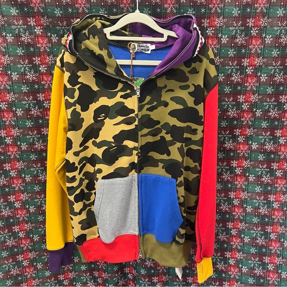 A Bathing Ape 1st Camo Crazy Shark Zip Hoody
